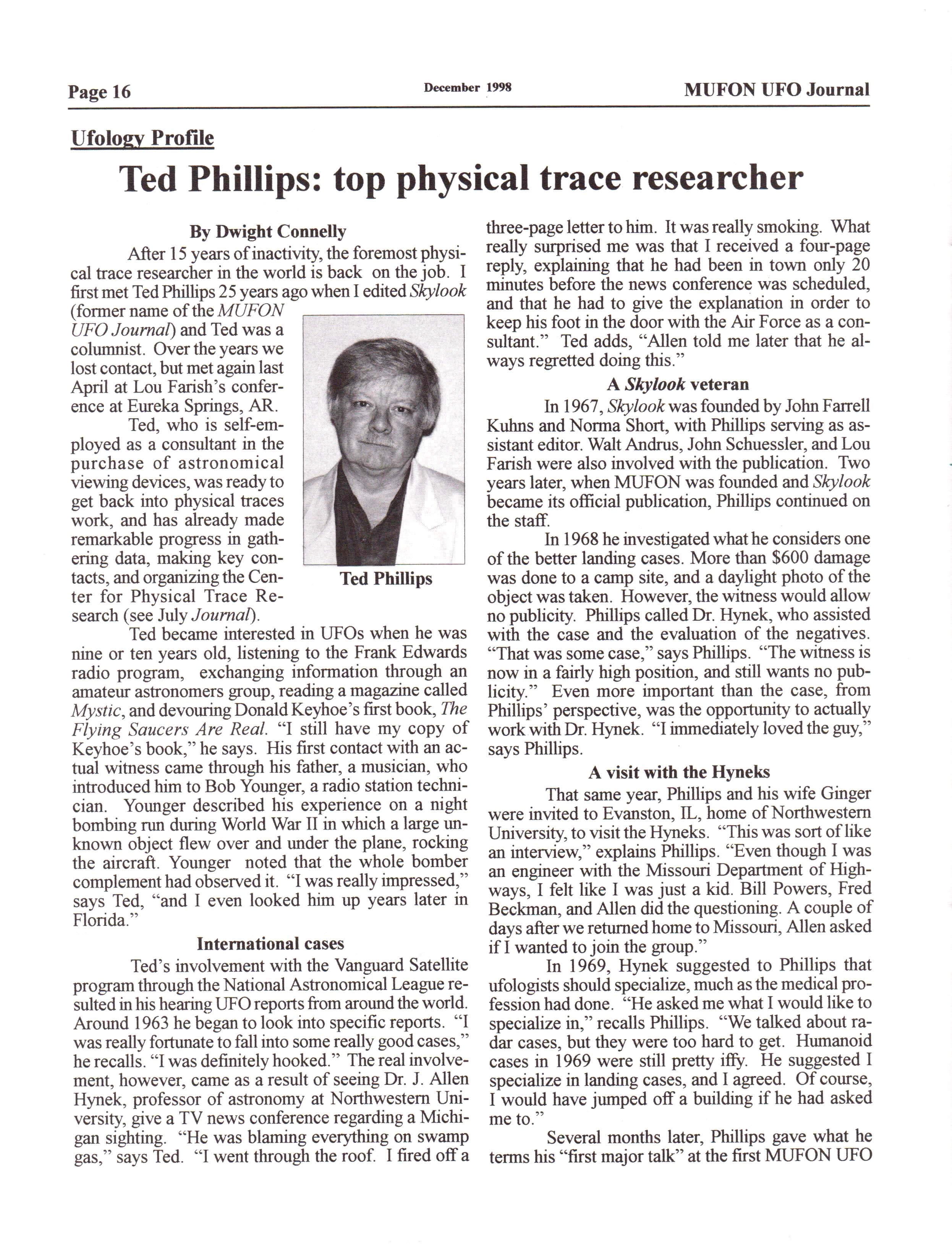 MUFON UFO Journal, Page 16 — December 1998